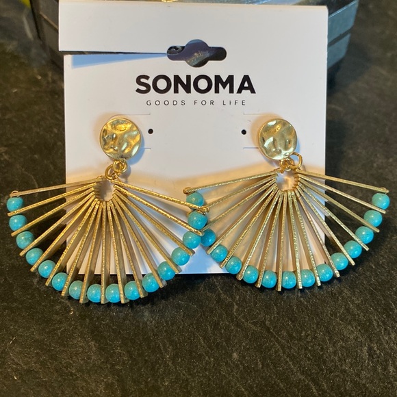 Sonoma Jewelry - 🆕 SONOMA Gold & Turquoise Fan Earrings